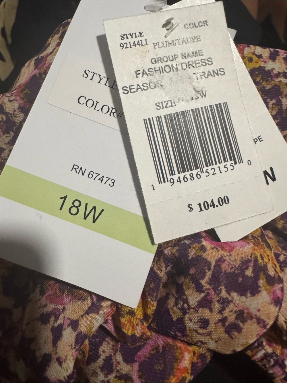 Julian Taylor Purple Floral Wrap Midi Dress with Ruffle Trim - Picture 7 of 7